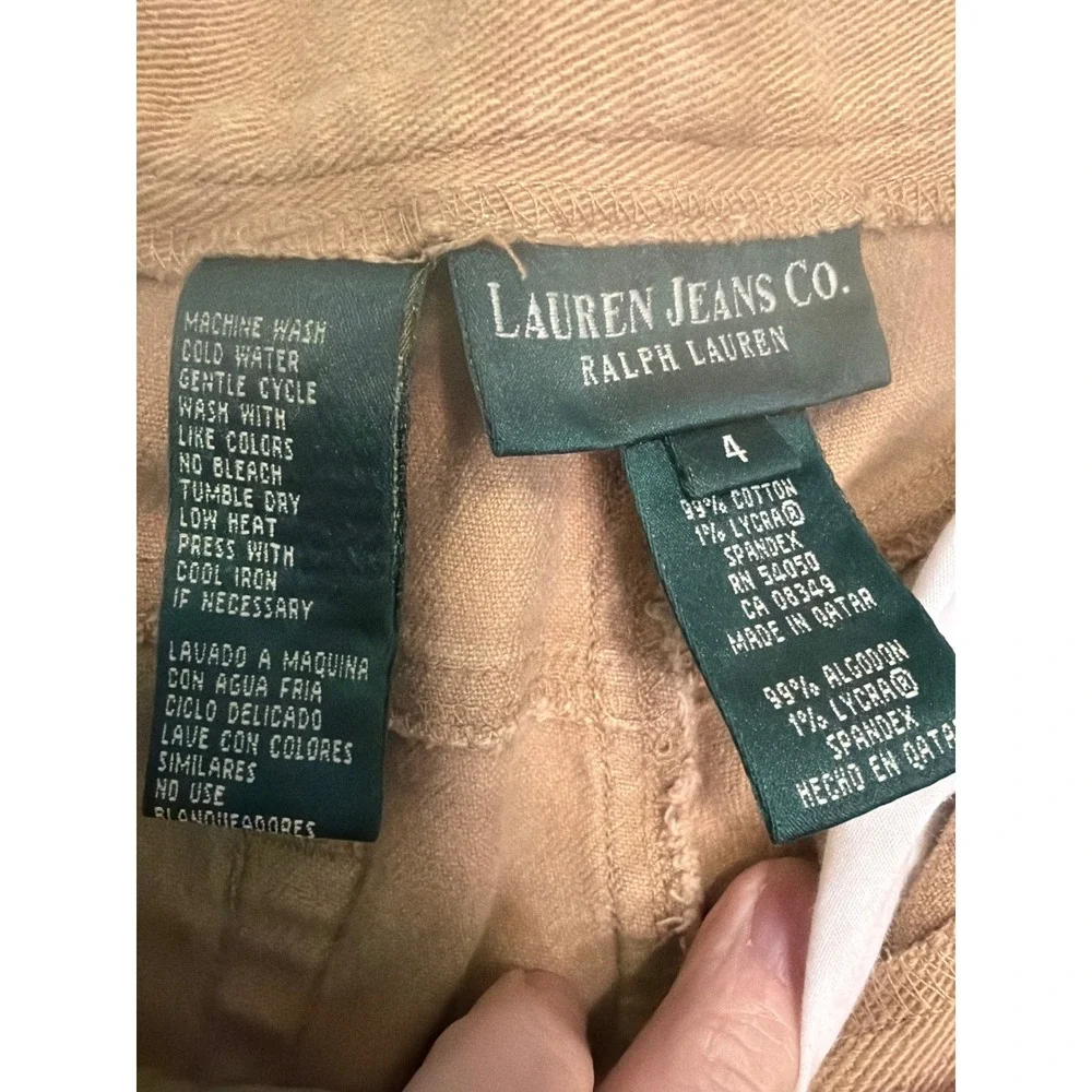 Lauren Ralph Lauren Tan Khaki Straight Leg High Rise Pants Size 4